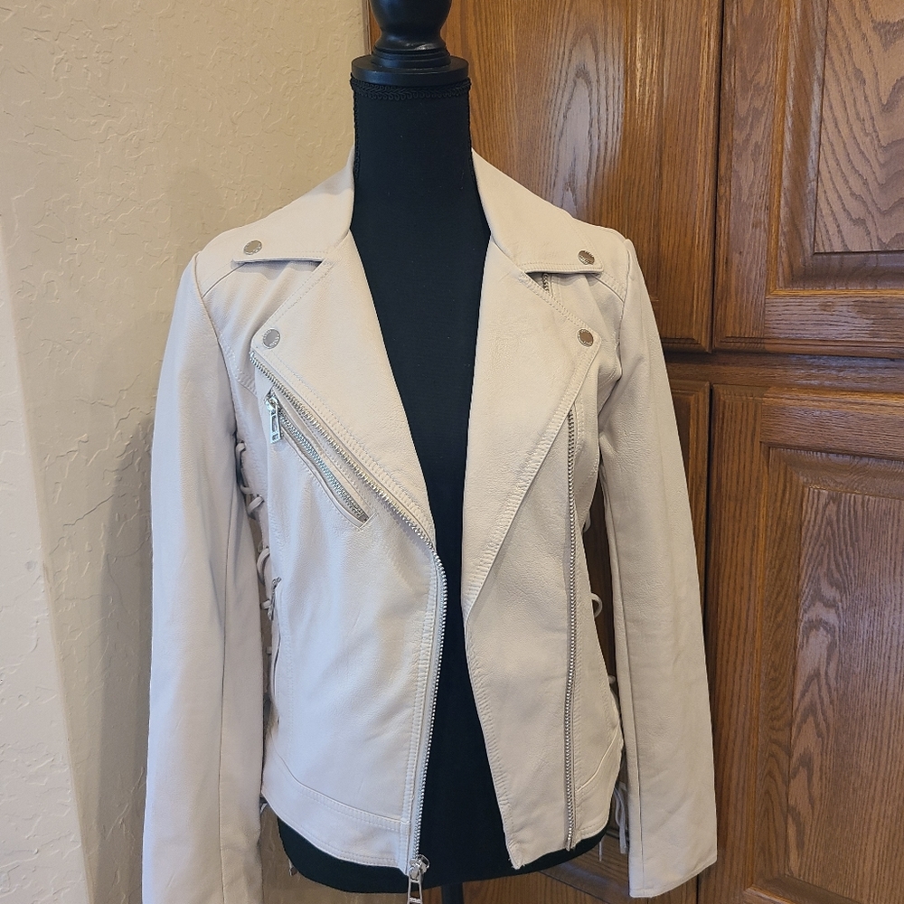 GUESS Leather Jacket, Stone Color